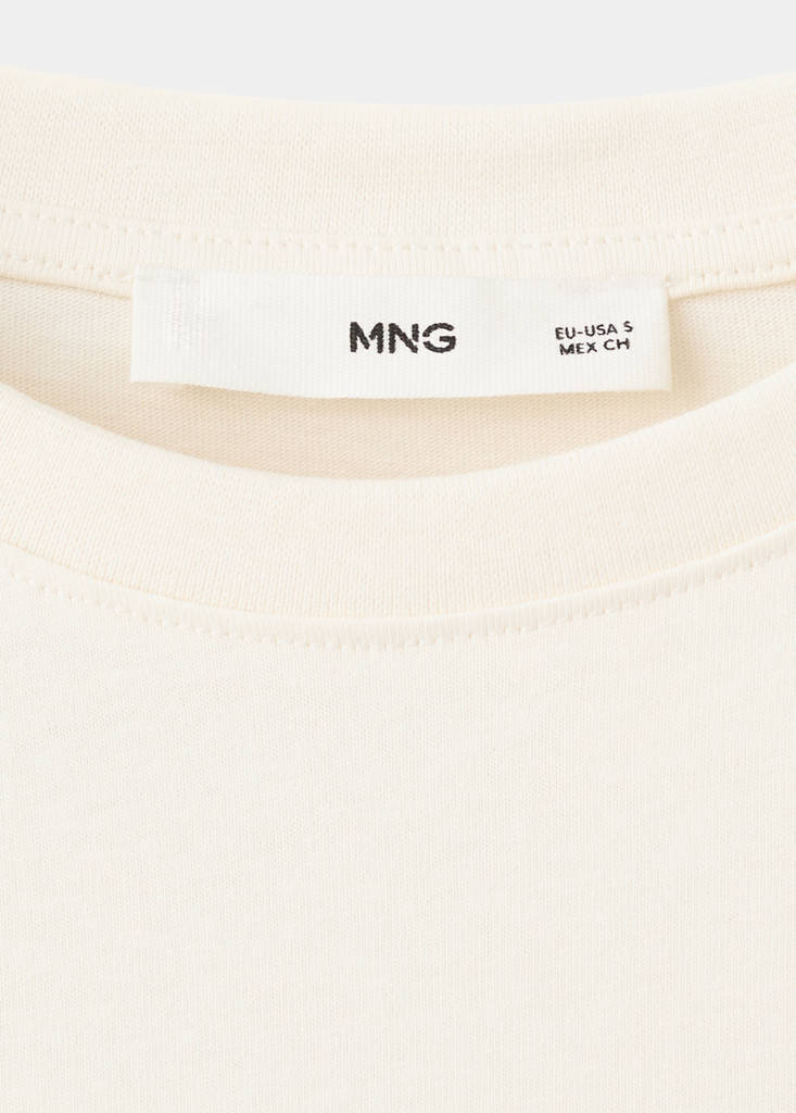 Printed cotton-blend t-shirt — Beige