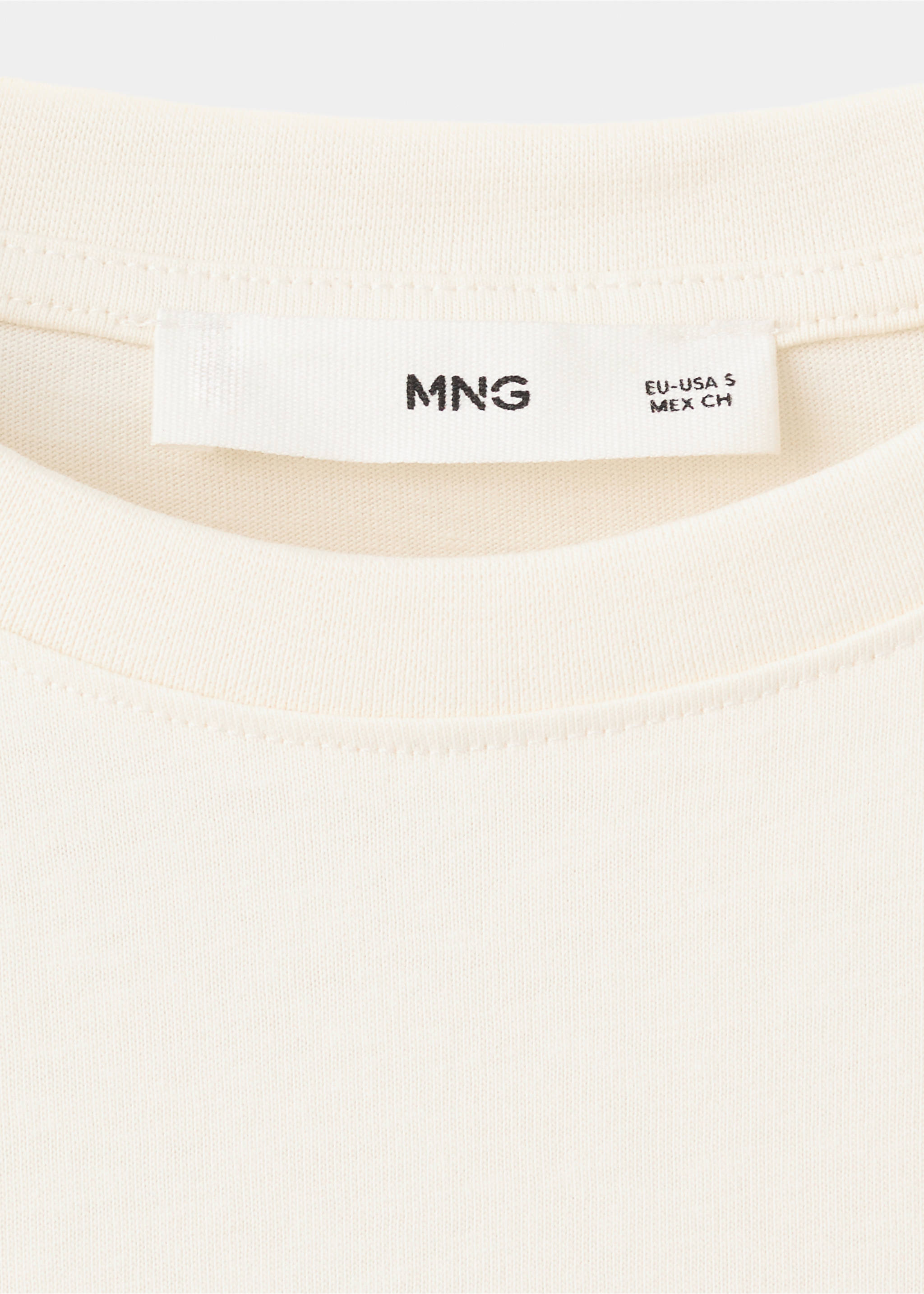 Printed cotton-blend t-shirt - Details of the article 8, Beige. Ref: 37091352-00.