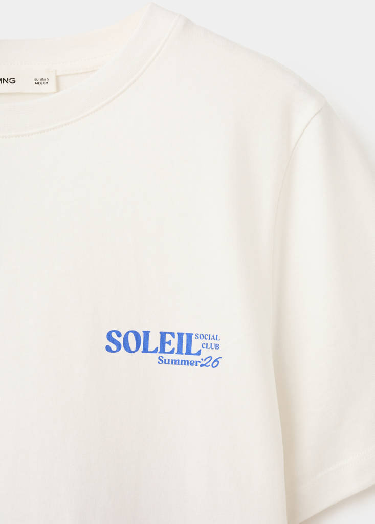 Printed cotton-blend t-shirt — Blue