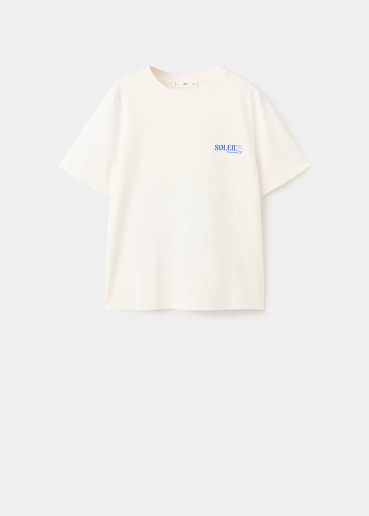 Printed cotton-blend t-shirt — Blue