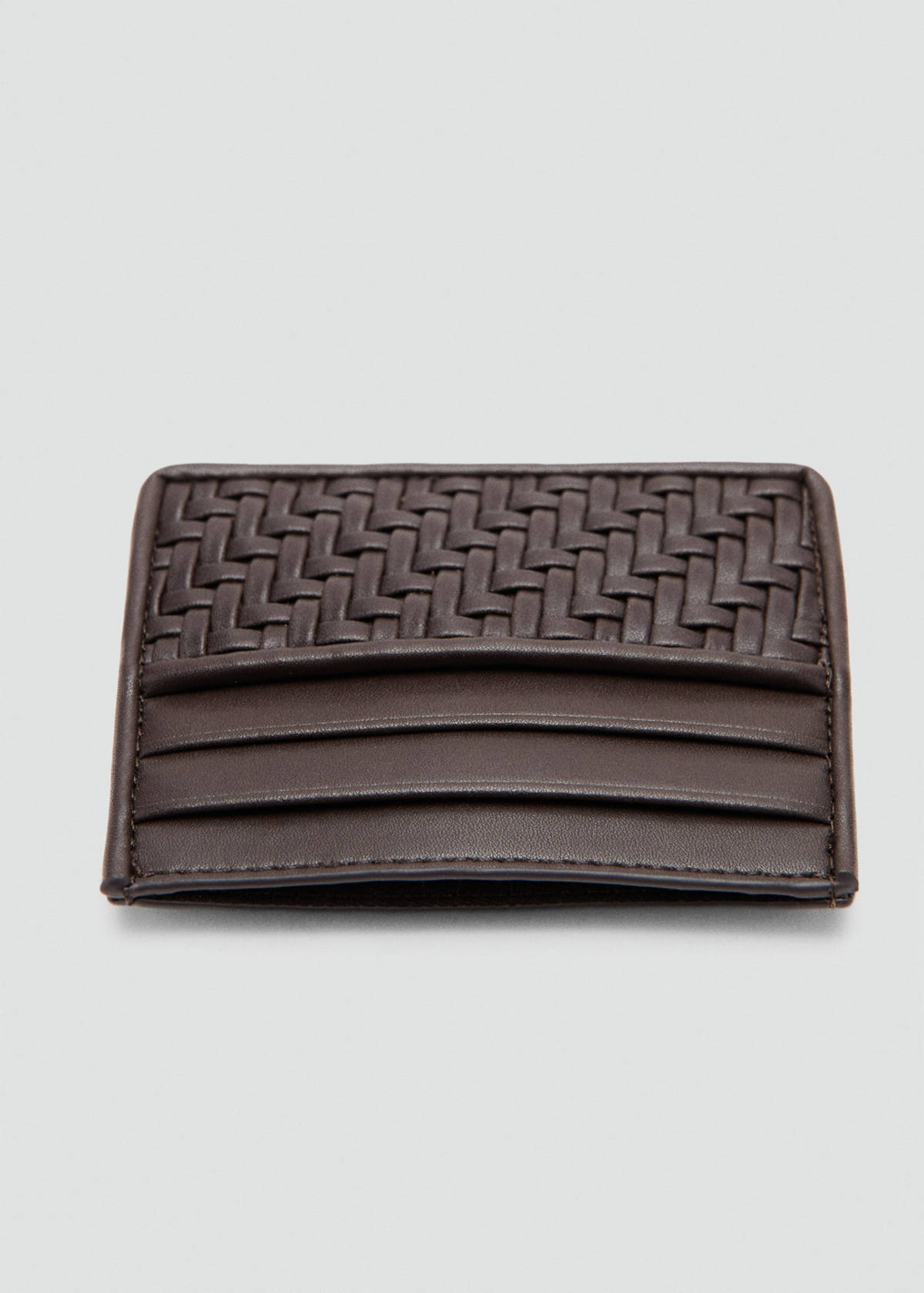 Braided cardholder — Brown