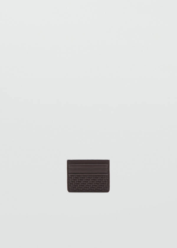Braided cardholder — Brown