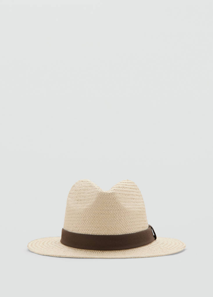 Natural fiber bow hat — Ecru