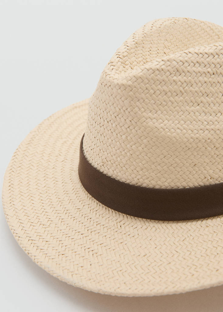Natural fiber bow hat — Ecru