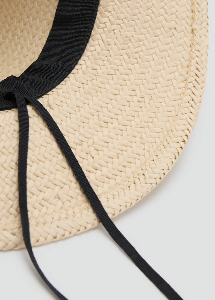 Natural fiber bow hat — Ecru