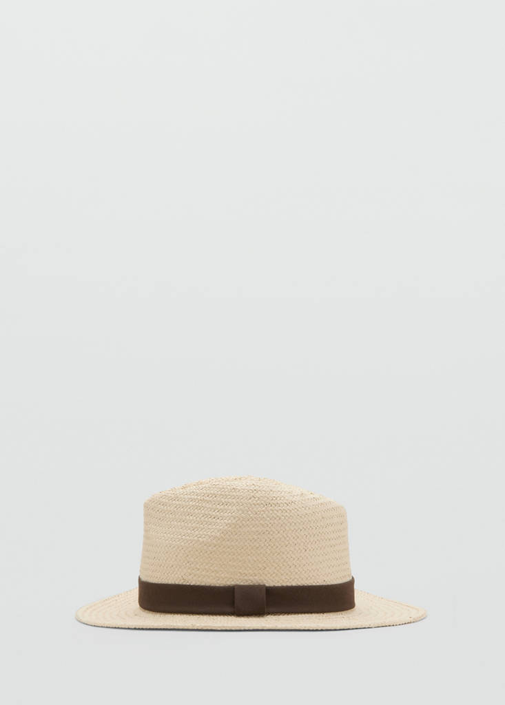 Natural fiber bow hat — Ecru