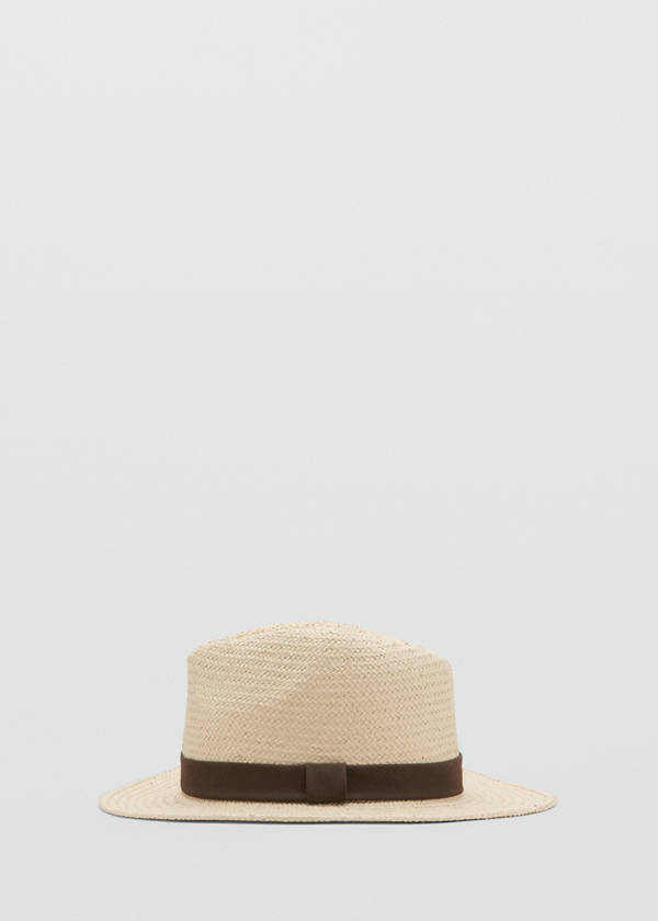 Natural fiber bow hat — Ecru