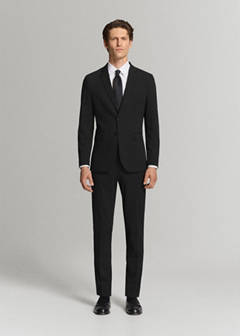 Super slim-fit suit jacket in stretch fabric — Black 2