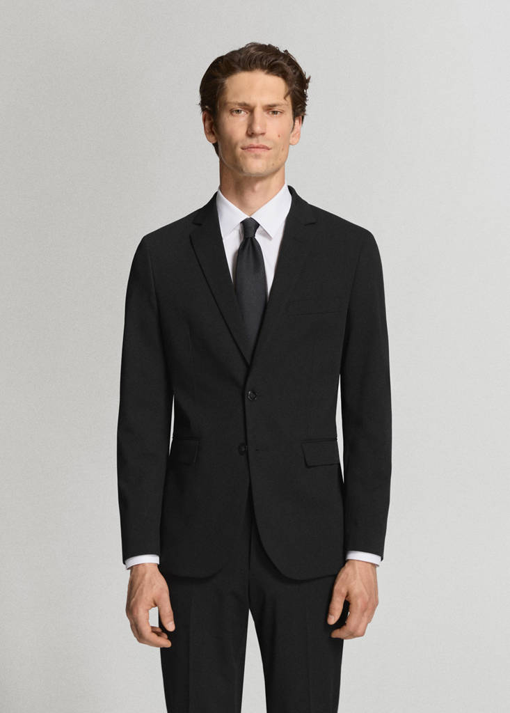 Super slim-fit suit jacket in stretch fabric — Black
