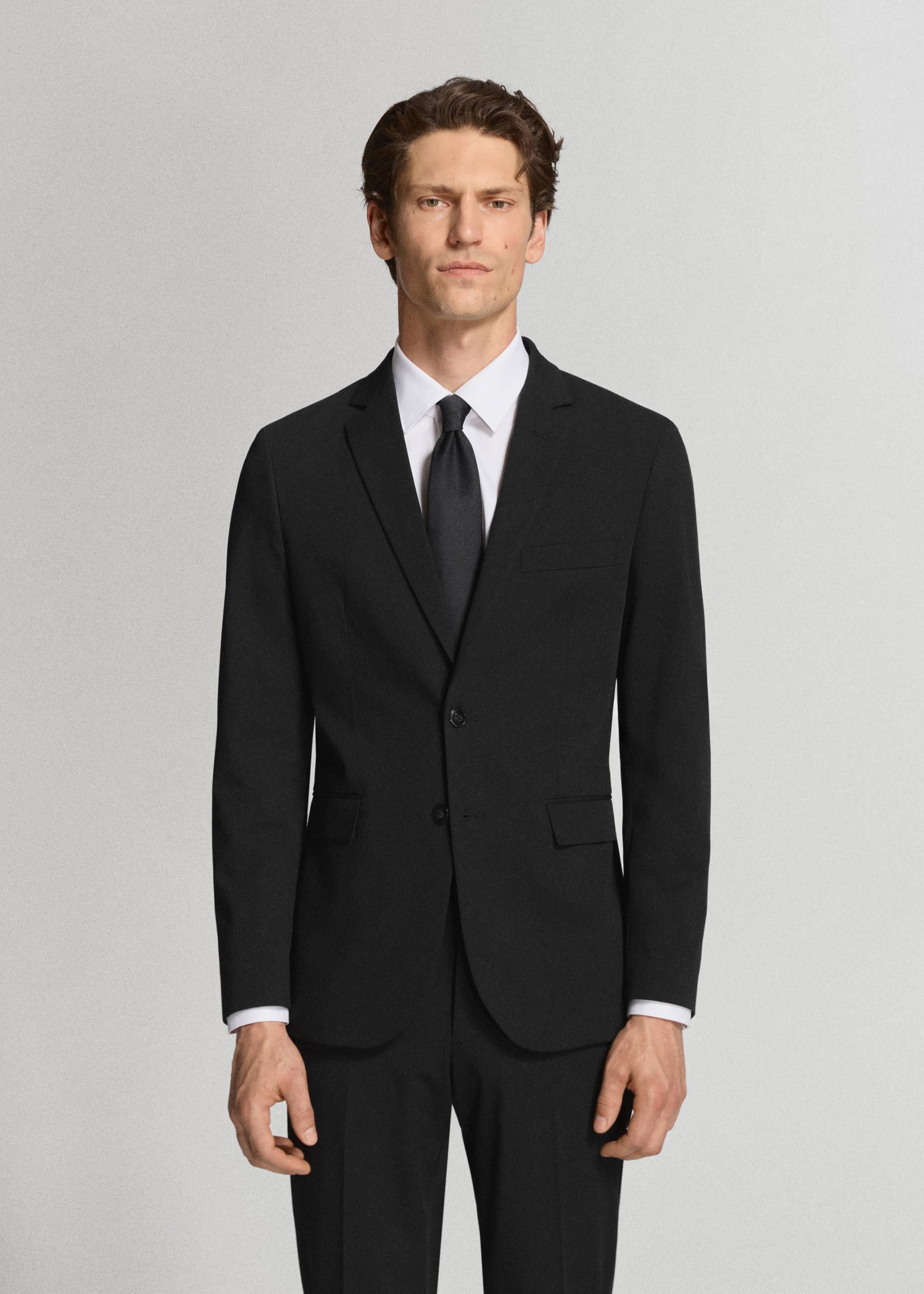 Super Slim Fit-Anzugsakko aus Stretchgewebe - Mittlere Ansicht