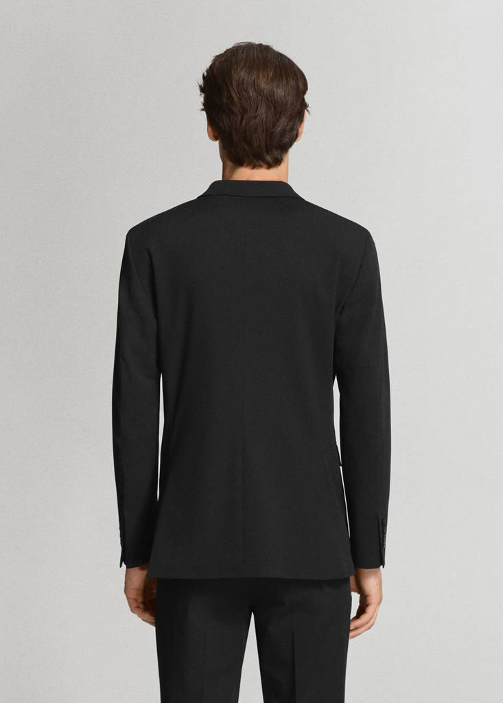 Super slim-fit suit jacket in stretch fabric — Black