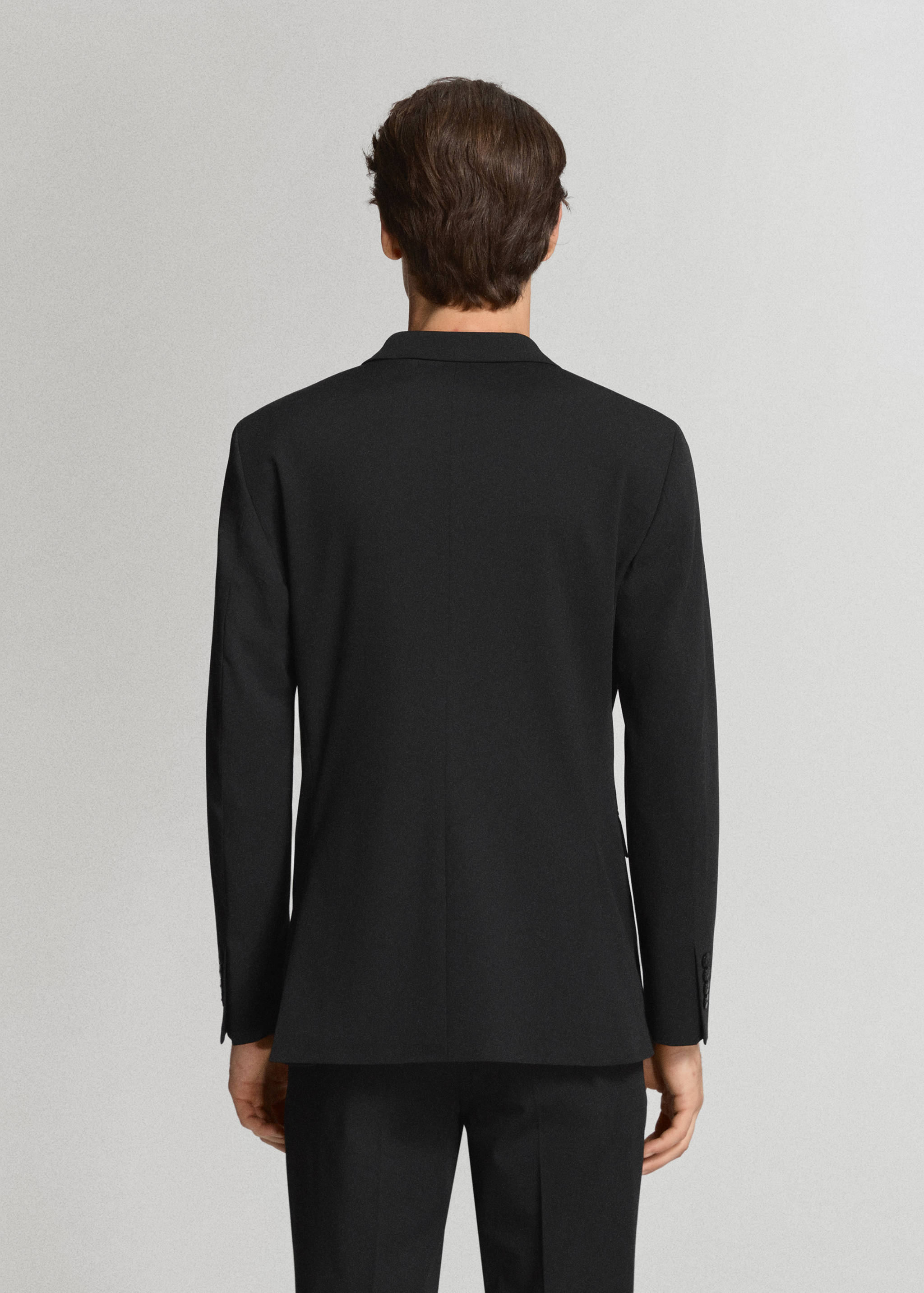 Super Slim Fit-Anzugsakko aus Stretchgewebe - Rückseite des Artikels