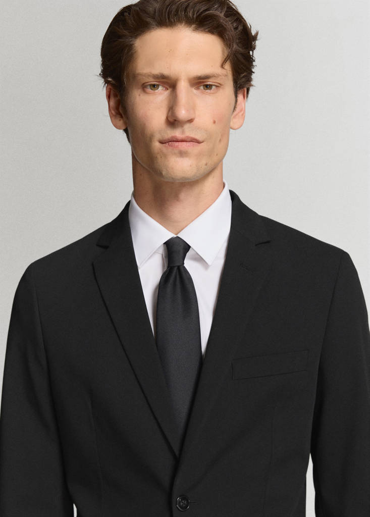 Super slim-fit suit jacket in stretch fabric — Black