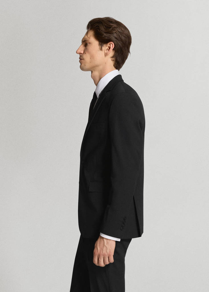 Super slim-fit suit jacket in stretch fabric — Black