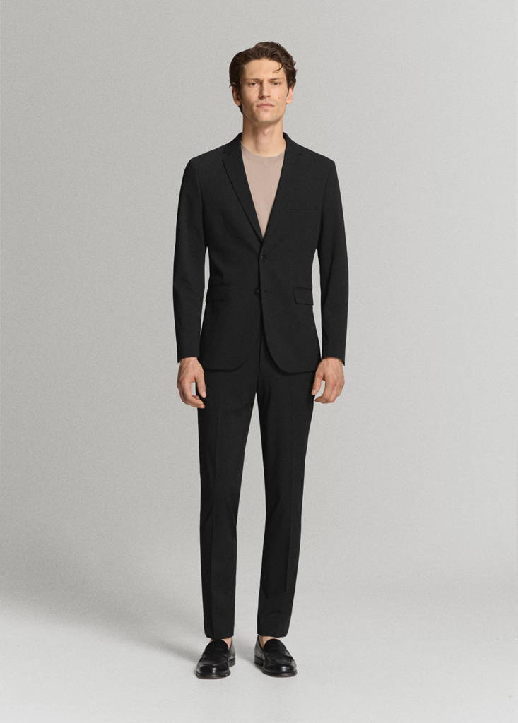 Super slim-fit suit jacket in stretch fabric — Black