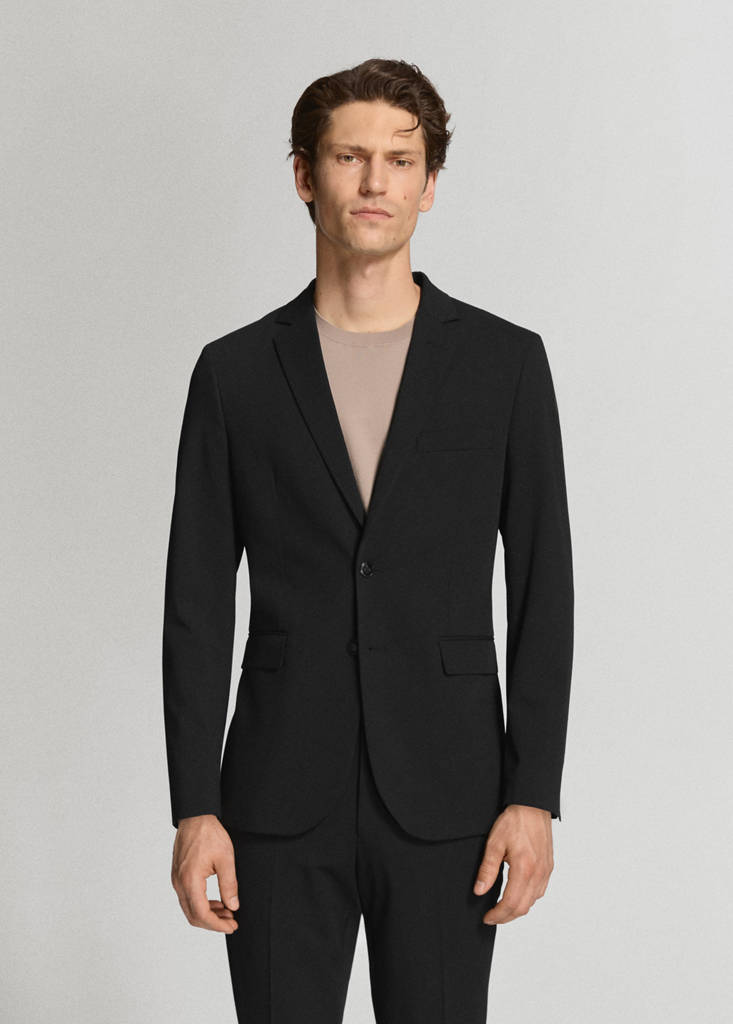 Super slim-fit suit jacket in stretch fabric — Black