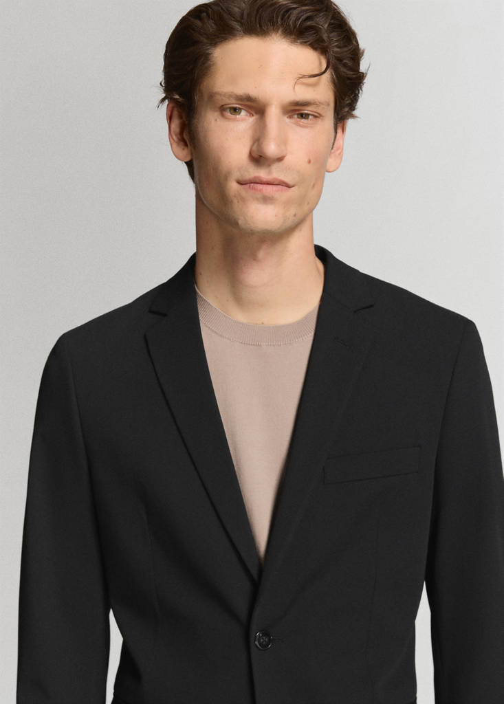 Super slim-fit suit jacket in stretch fabric — Black