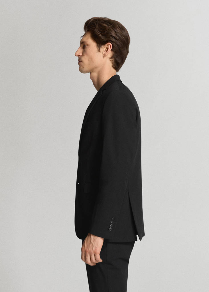 Super slim-fit suit jacket in stretch fabric — Black