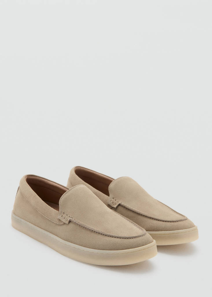 Split leather shoes — Sand