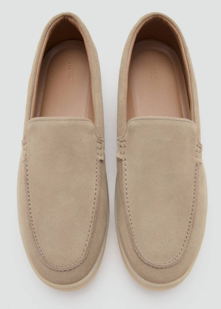Split leather shoes — Sand