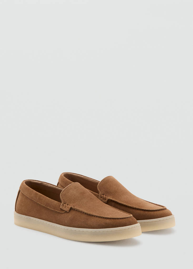 Split leather shoes — Cognac