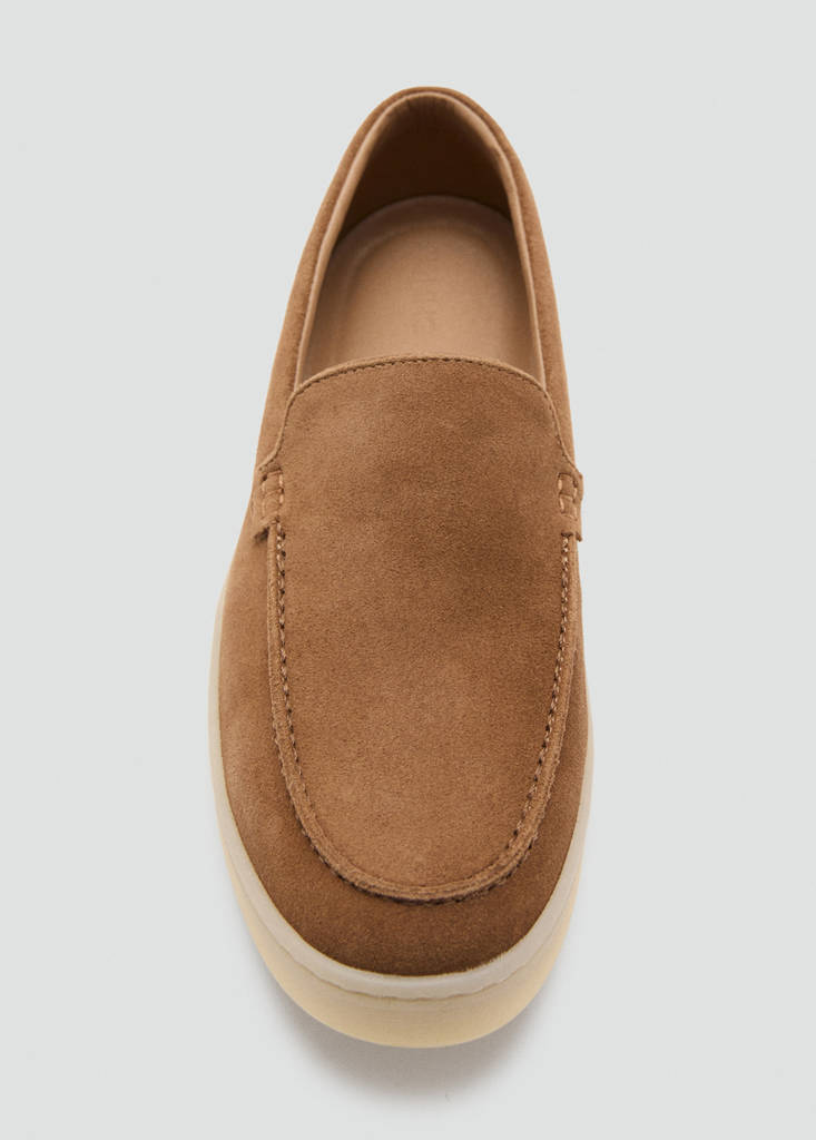 Split leather shoes — Cognac