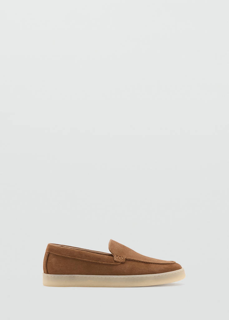Split leather shoes — Cognac