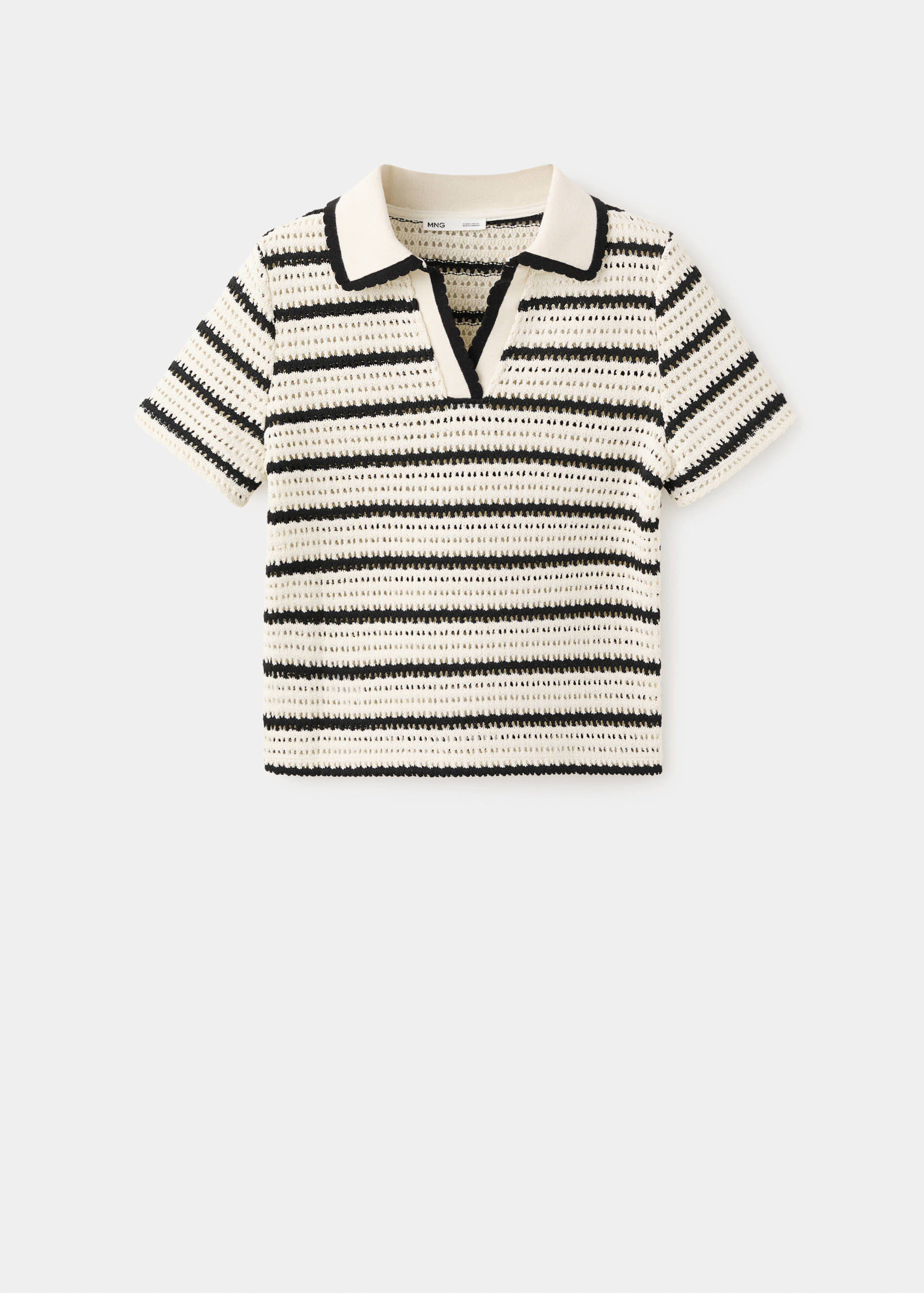Striped crochet polo - منتج دون نموذج