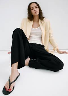Straight mid-rise trousers — Black 5
