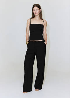 Straight mid-rise trousers — Black 11