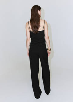 Straight mid-rise trousers — Black 12