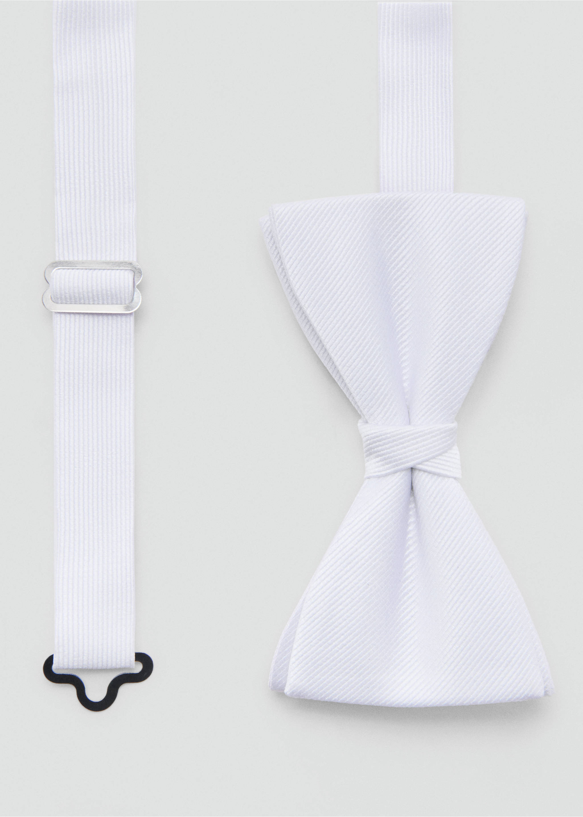 Microstructure silk bow tie - Medium plane, White. Ref: 37091360-00.