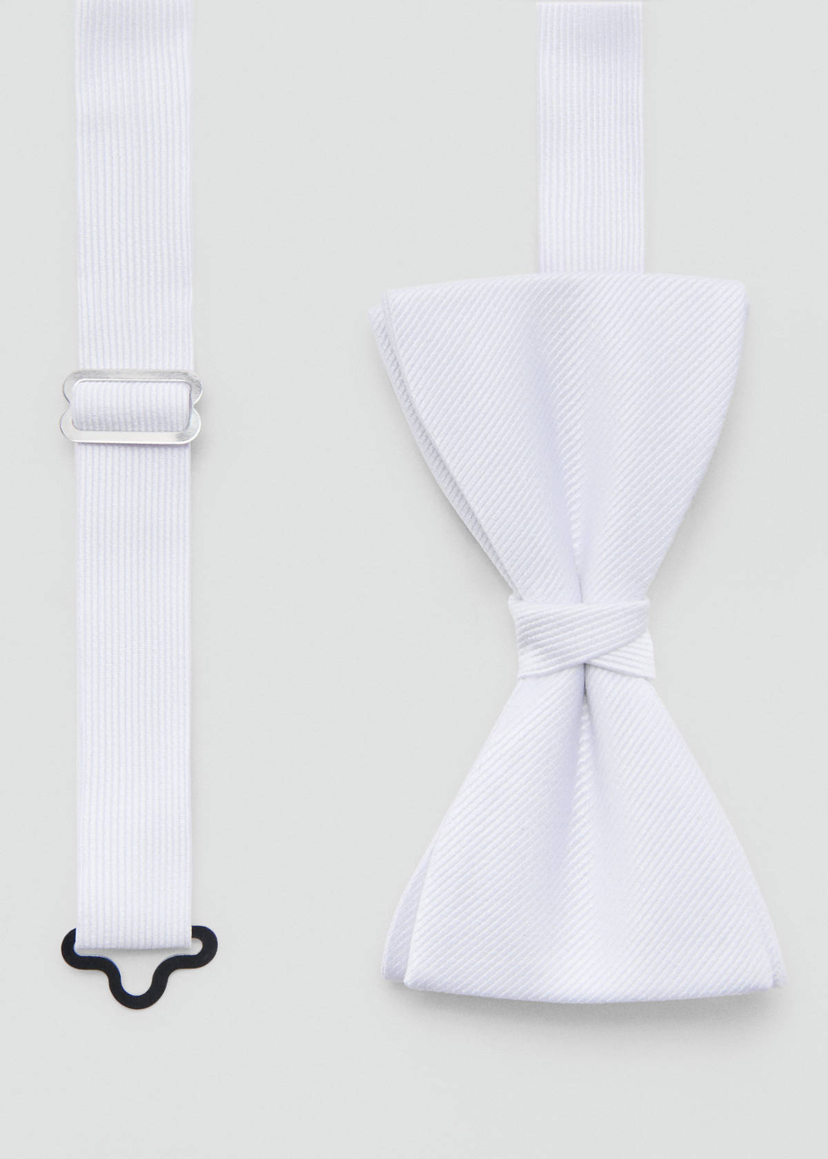Microstructure silk bow tie — White