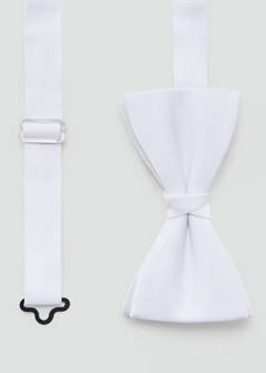 Microstructure silk bow tie — White 2