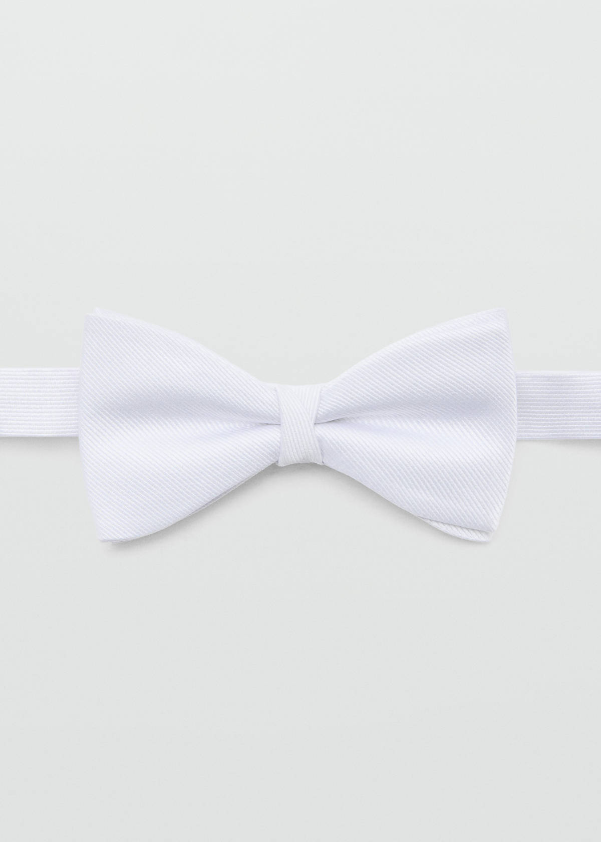 Microstructure silk bow tie — White