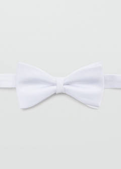 Microstructure silk bow tie — White 1