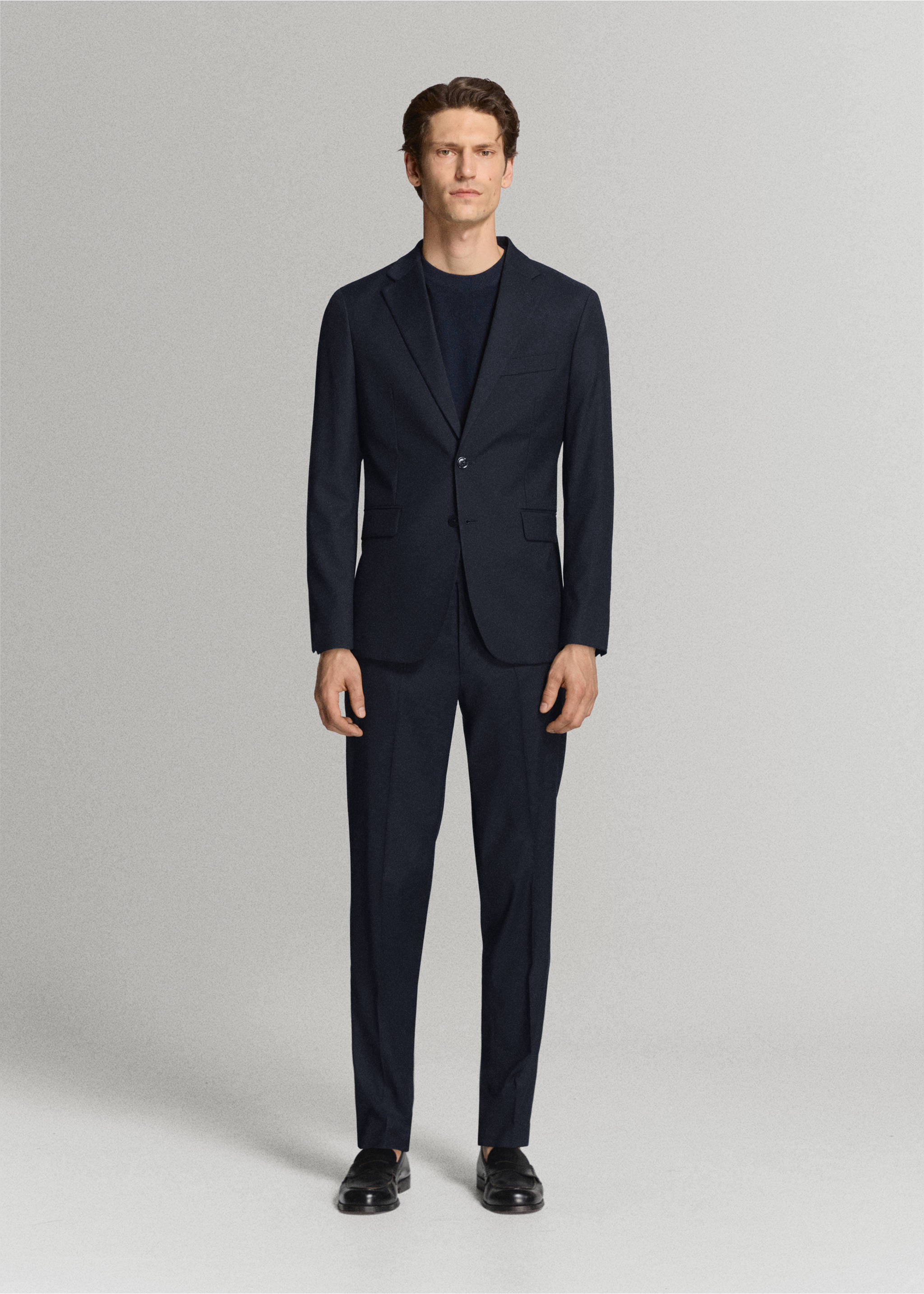 Milan slim-fit suit jacket - General plane, Navy. Ref: 37091361-00.