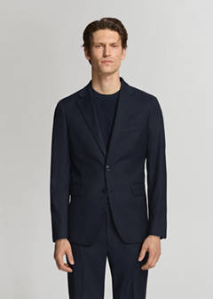 Milan slim-fit suit jacket — Navy 1