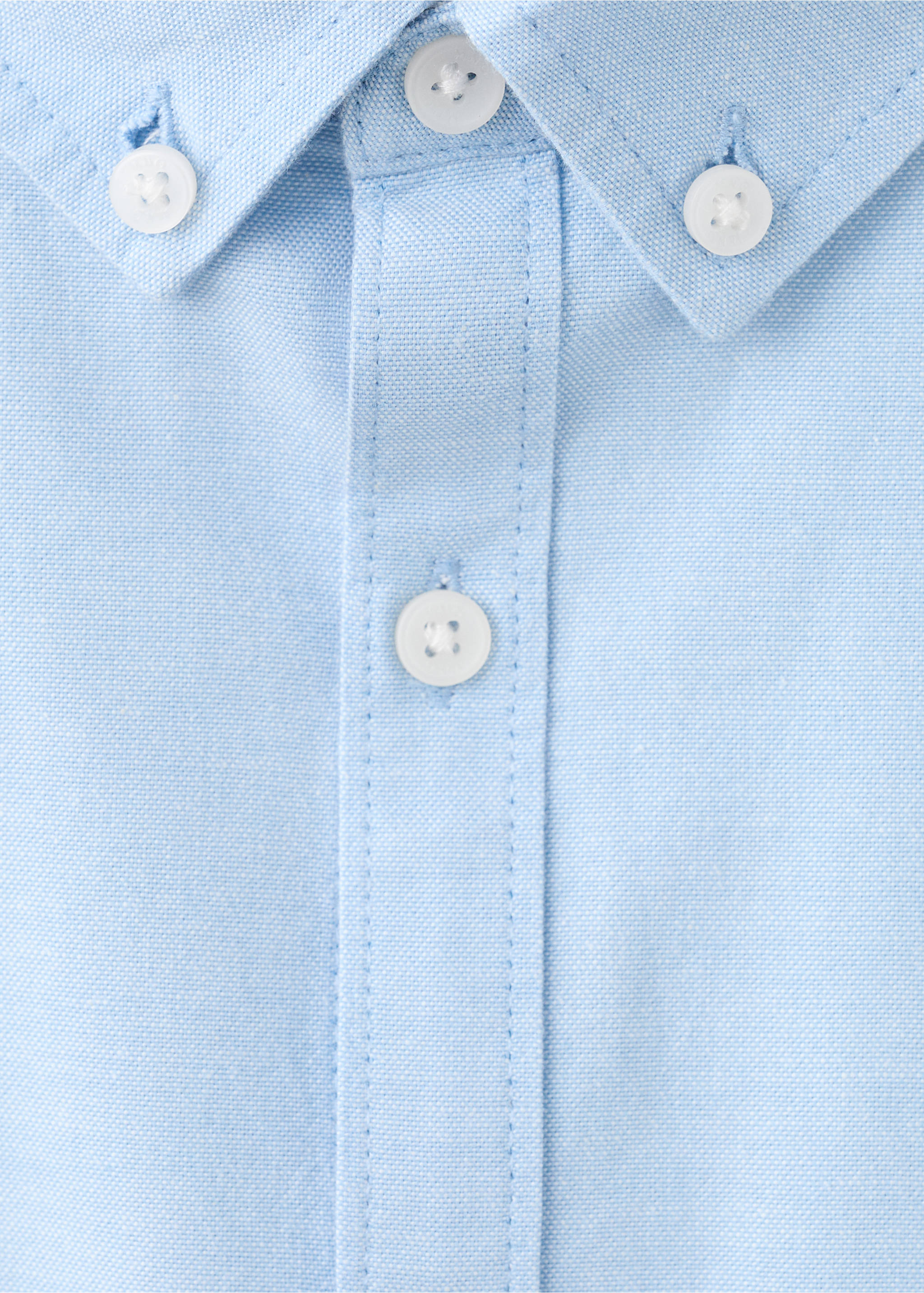 100% cotton Oxford shirt - Details of the article 8, Sky Blue. Ref: 37091362-00.