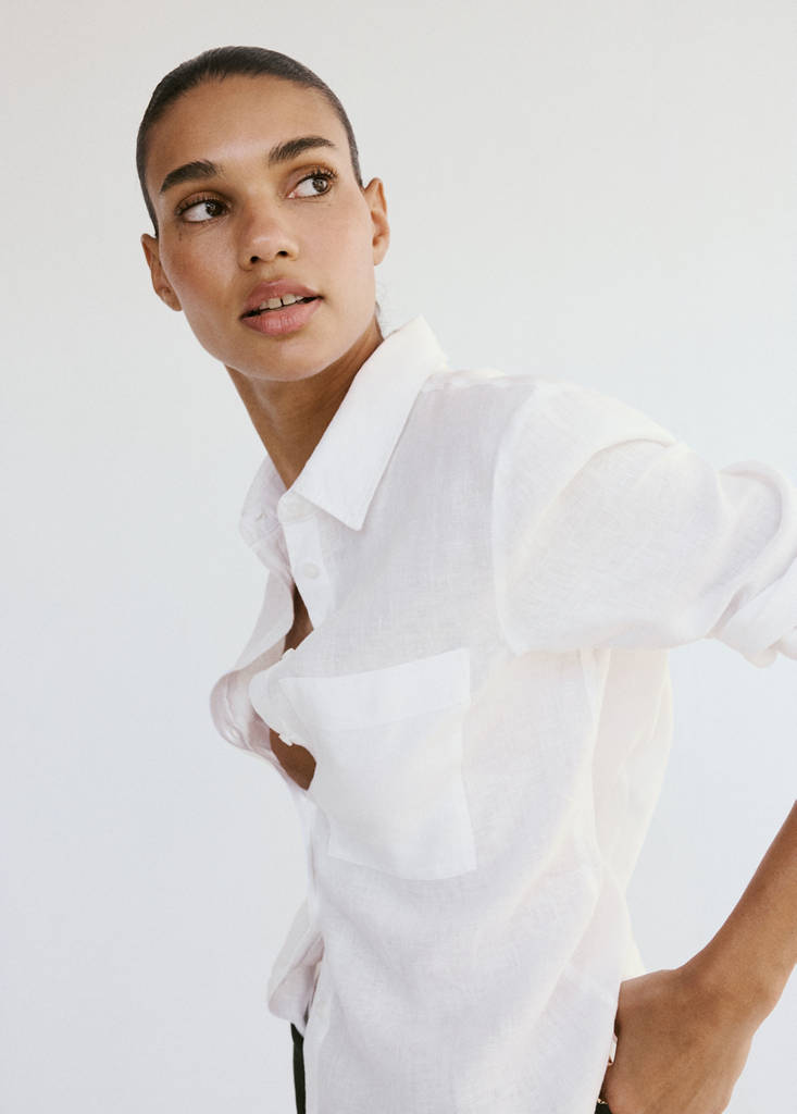 Pocket linen shirt — Off White