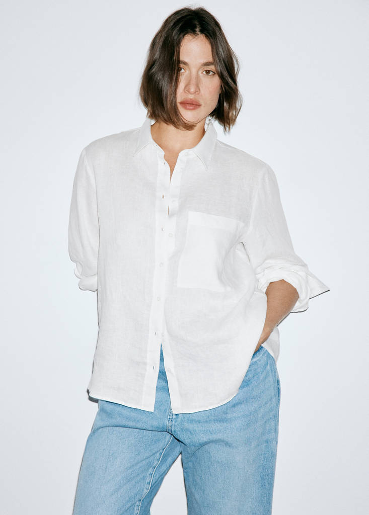 Pocket linen shirt — Off White