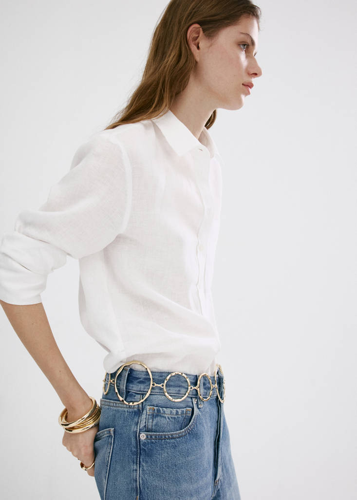 Pocket linen shirt — Off White