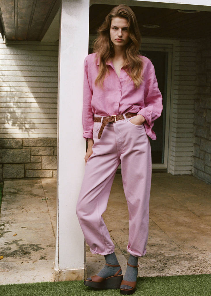 Pocket linen shirt — Pink