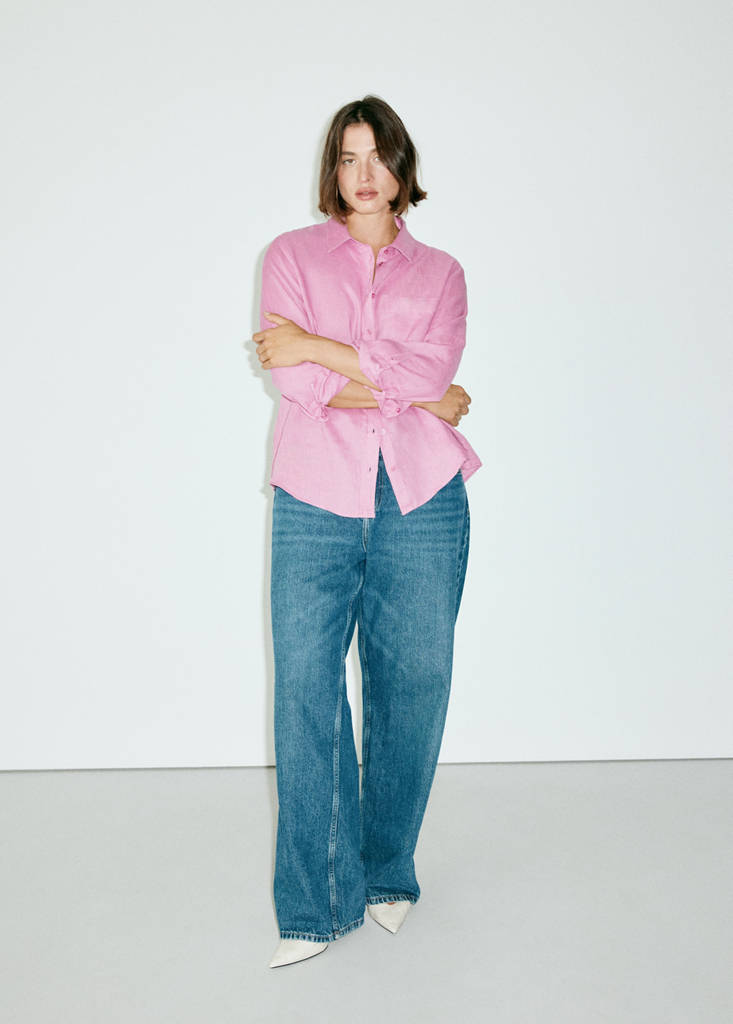 Pocket linen shirt — Pink