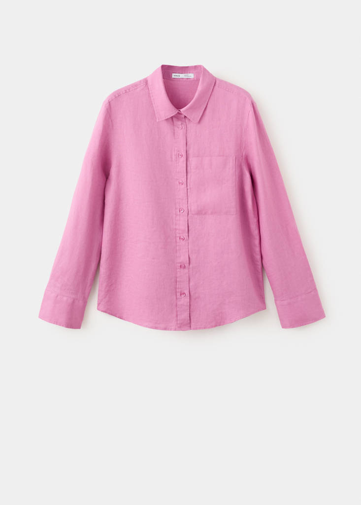 Pocket linen shirt — Pink