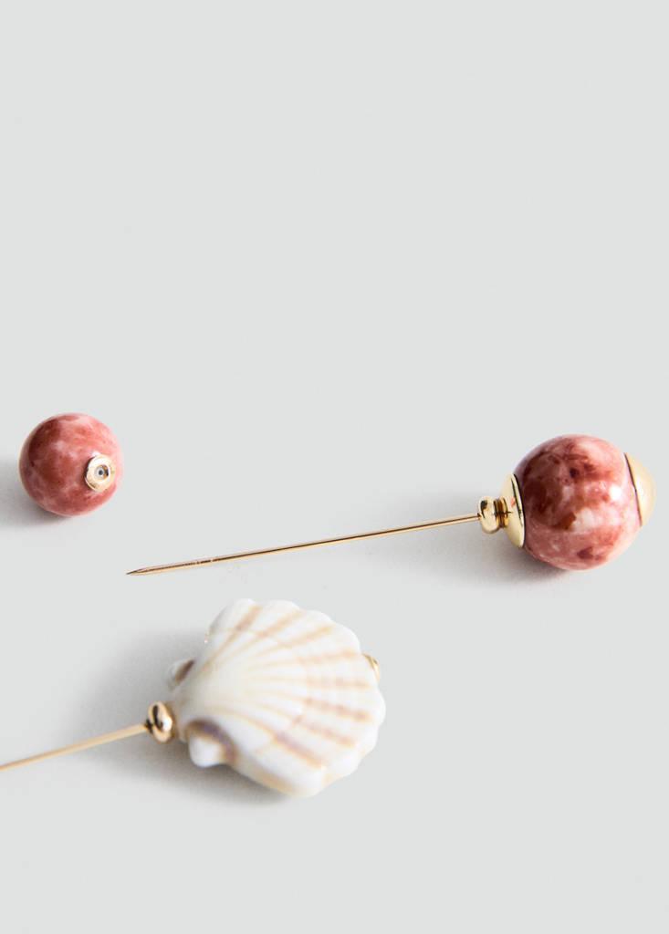 Set of 2 combined brooches — Gold