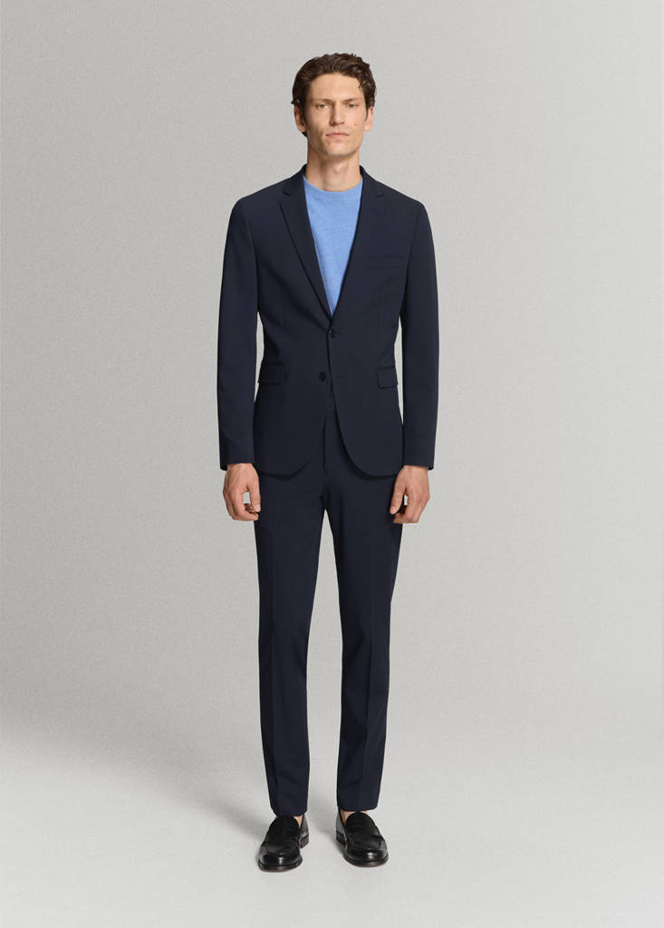 Super slim-fit suit jacket in stretch fabric — Dark Navy