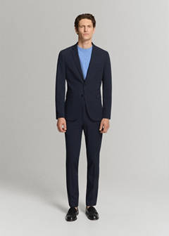 Super slim-fit suit jacket in stretch fabric — Dark Navy 2
