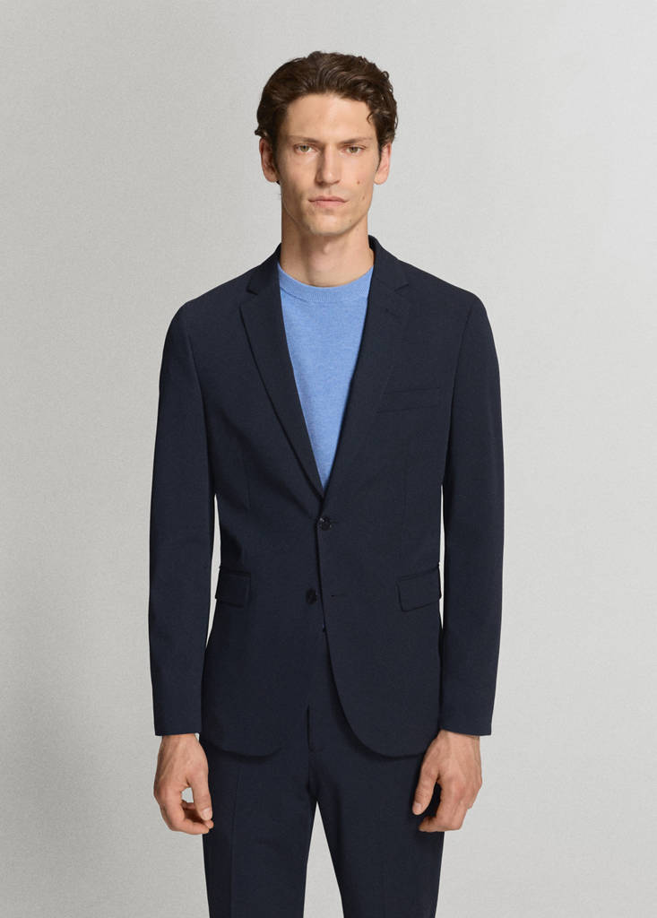 Super slim-fit suit jacket in stretch fabric — Dark Navy