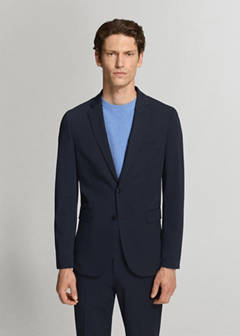 Super slim-fit suit jacket in stretch fabric — Dark Navy 1